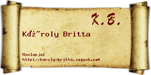 Károly Britta névjegykártya